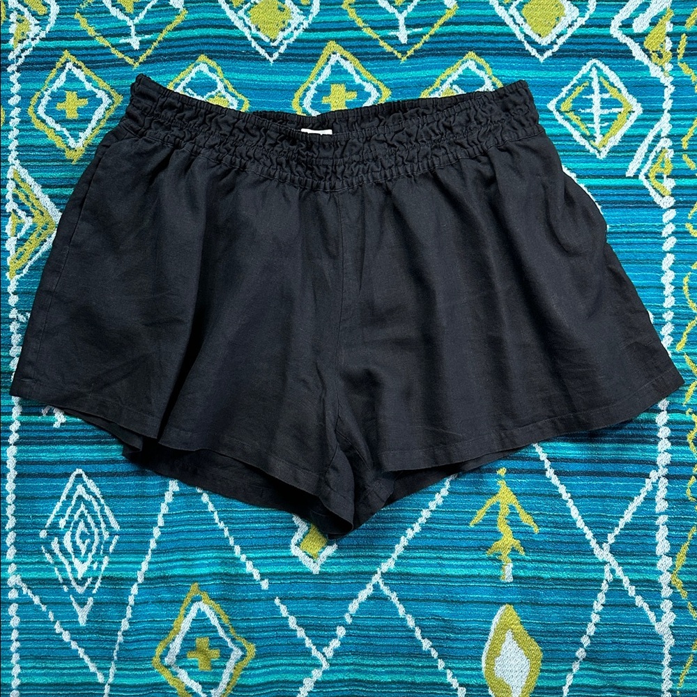 Anthropologie Somerset Shorts Linen Edition size 1X Black